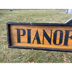 Vintage Pianoforte & Music Co. New York Wooden Trade Advertising Store Sign 8ft