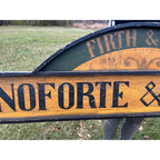 Vintage Pianoforte & Music Co. New York Wooden Trade Advertising Store Sign 8ft