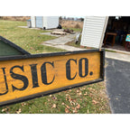 Vintage Pianoforte & Music Co. New York Wooden Trade Advertising Store Sign 8ft