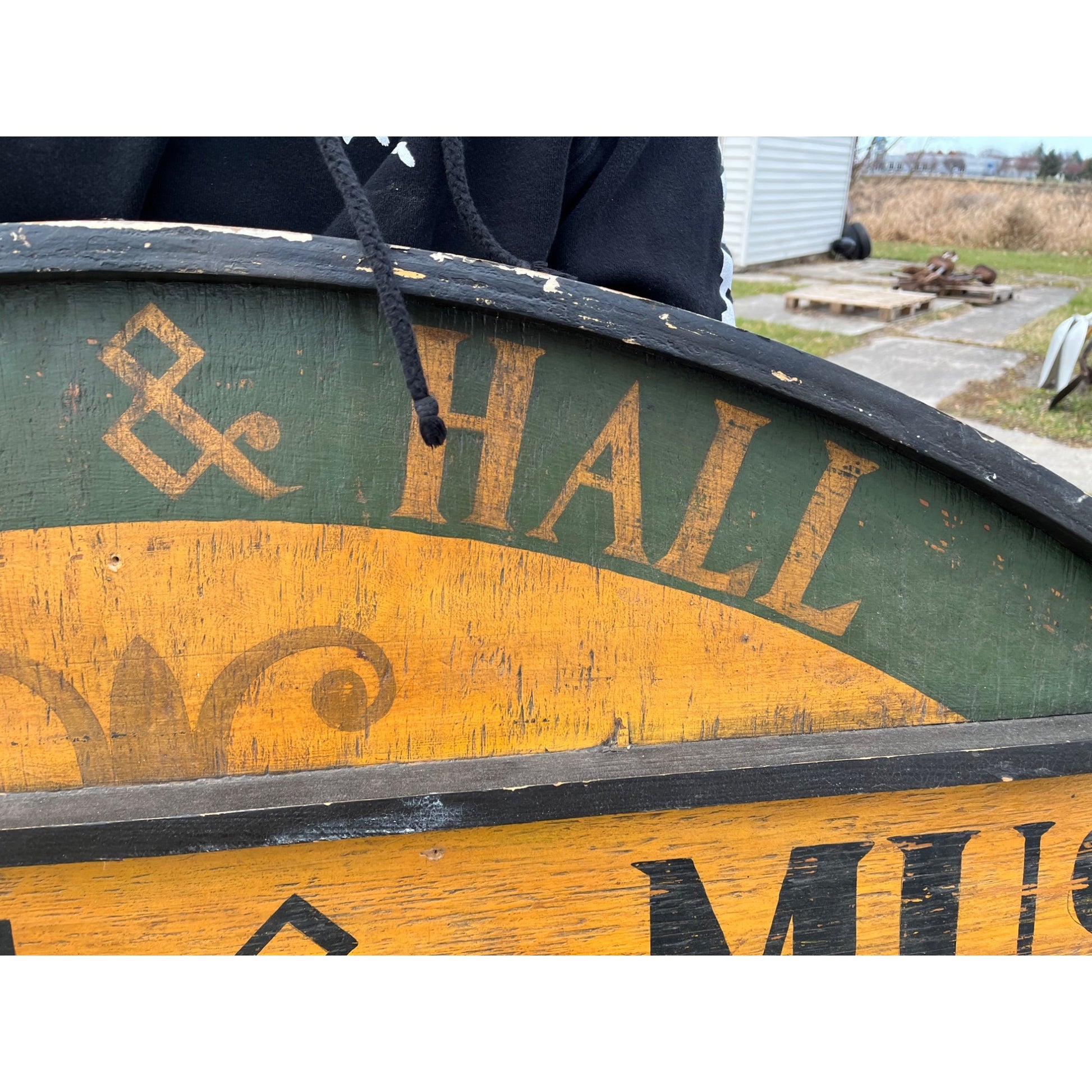 Vintage Pianoforte & Music Co. New York Wooden Trade Advertising Store Sign 8ft