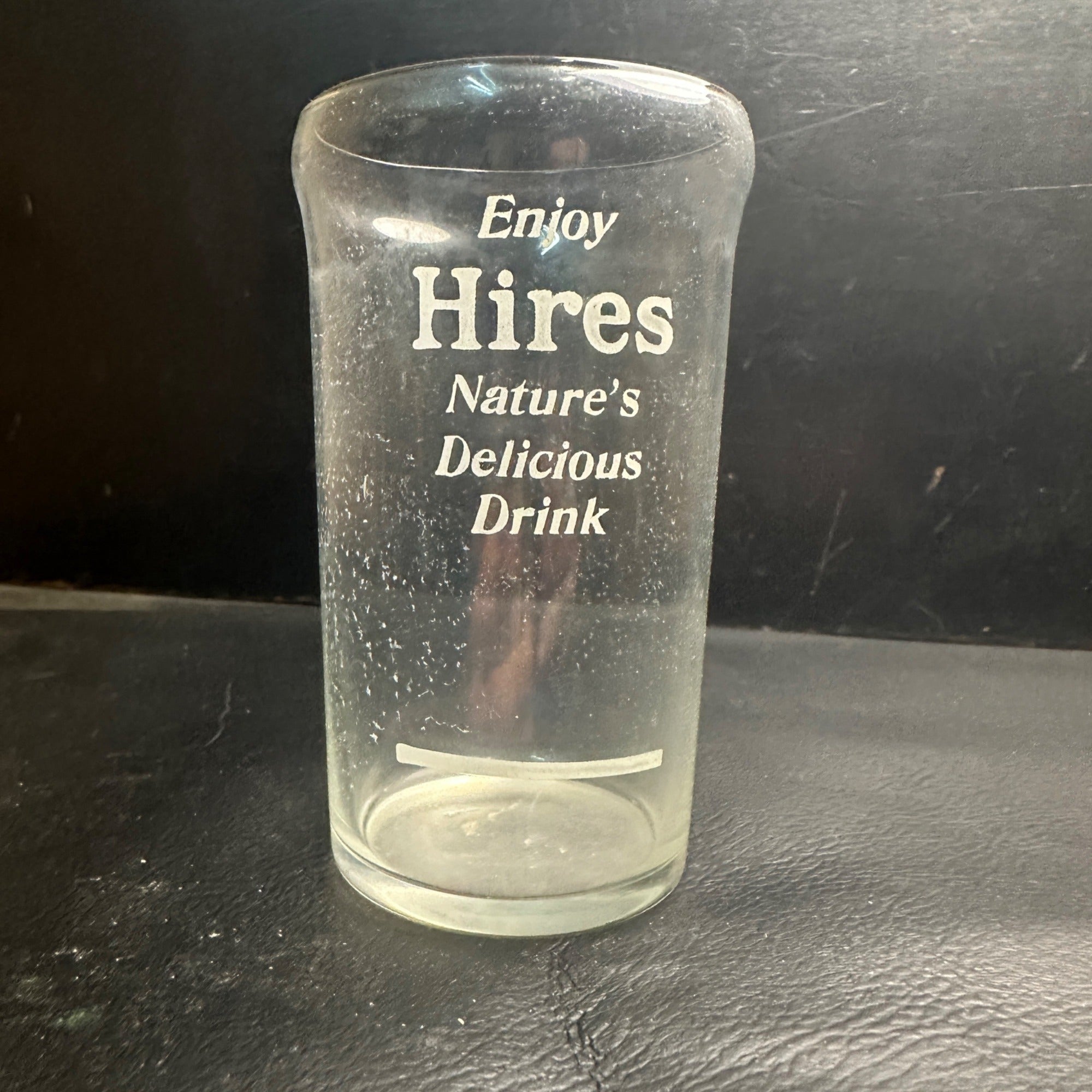 Early Enjoy Hires Root Beer Acid Etched Soda Fountain Glass