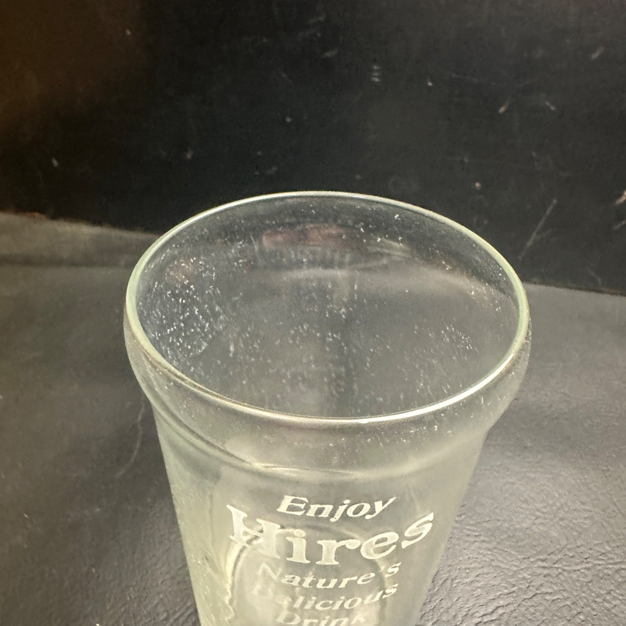 Early Enjoy Hires Root Beer Acid Etched Soda Fountain Glass