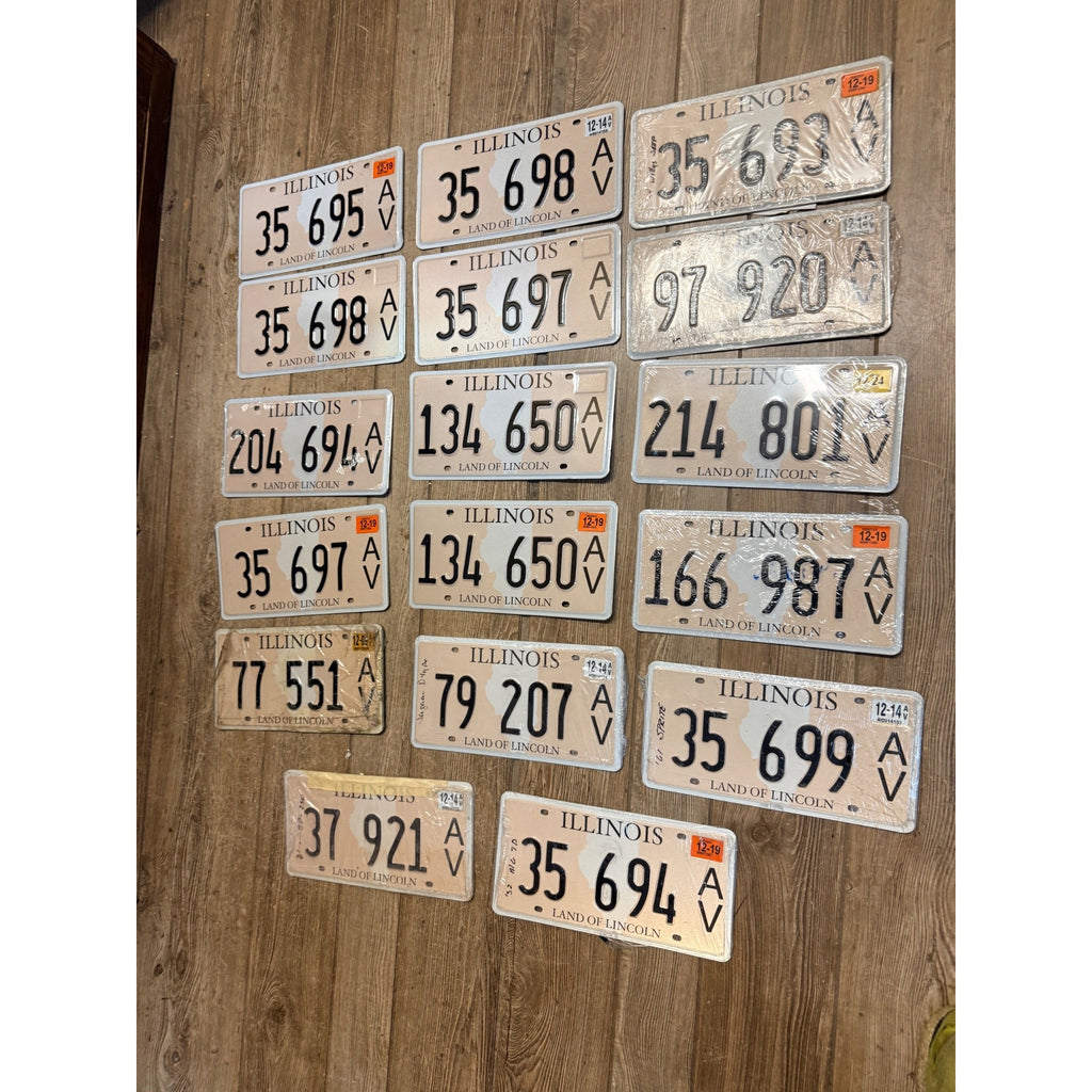 Vintage Huge Lot (27) State Silhouette Illinois License Plates 2010s Land of Lincoln