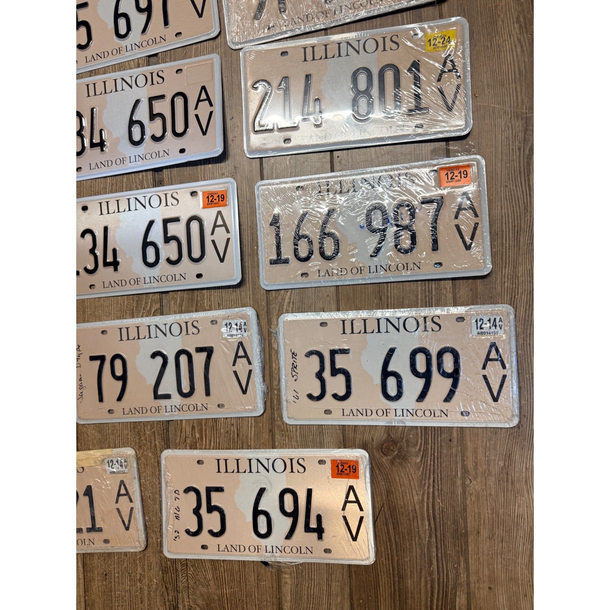 Vintage Huge Lot (27) State Silhouette Illinois License Plates 2010s Land of Lincoln