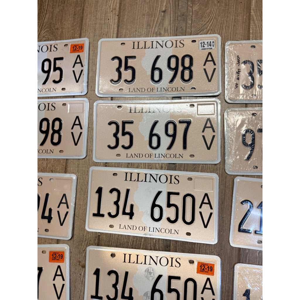 Vintage Huge Lot (27) State Silhouette Illinois License Plates 2010s Land of Lincoln
