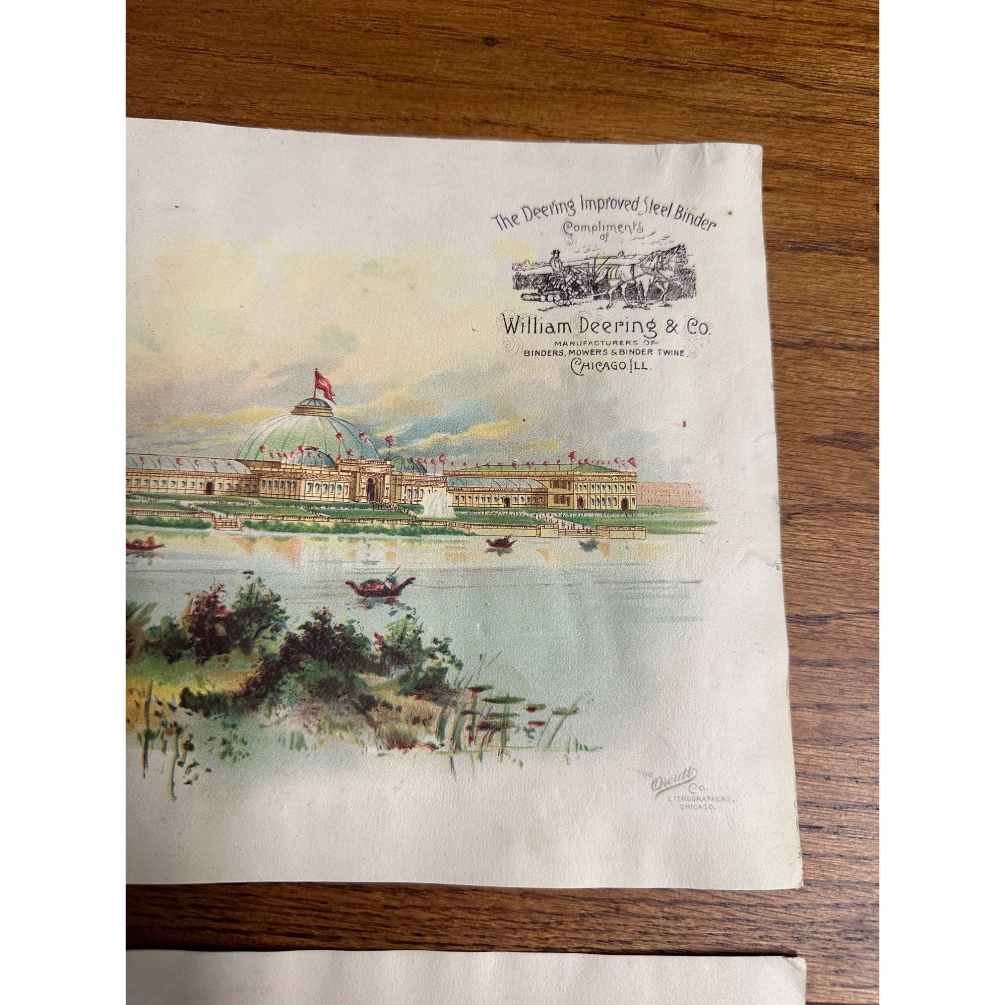 RARE 1893 Columbian Exposition World's Fair William Deering Farm Litho Prints