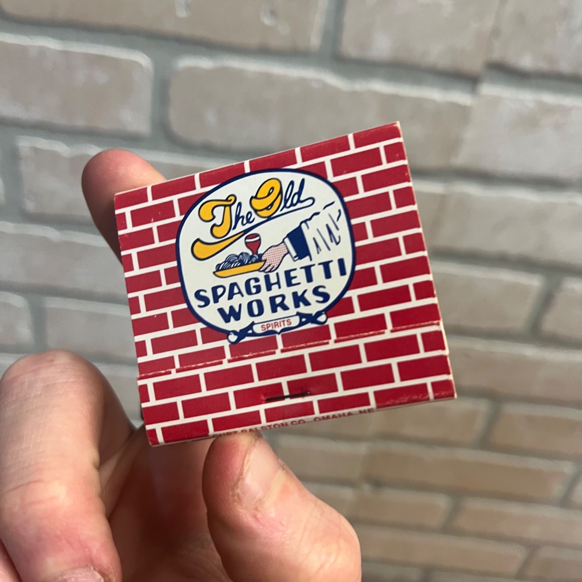 Vintage The Old Spaghetti Works Restaurant Matchbook Omaha NE Advertising Full
