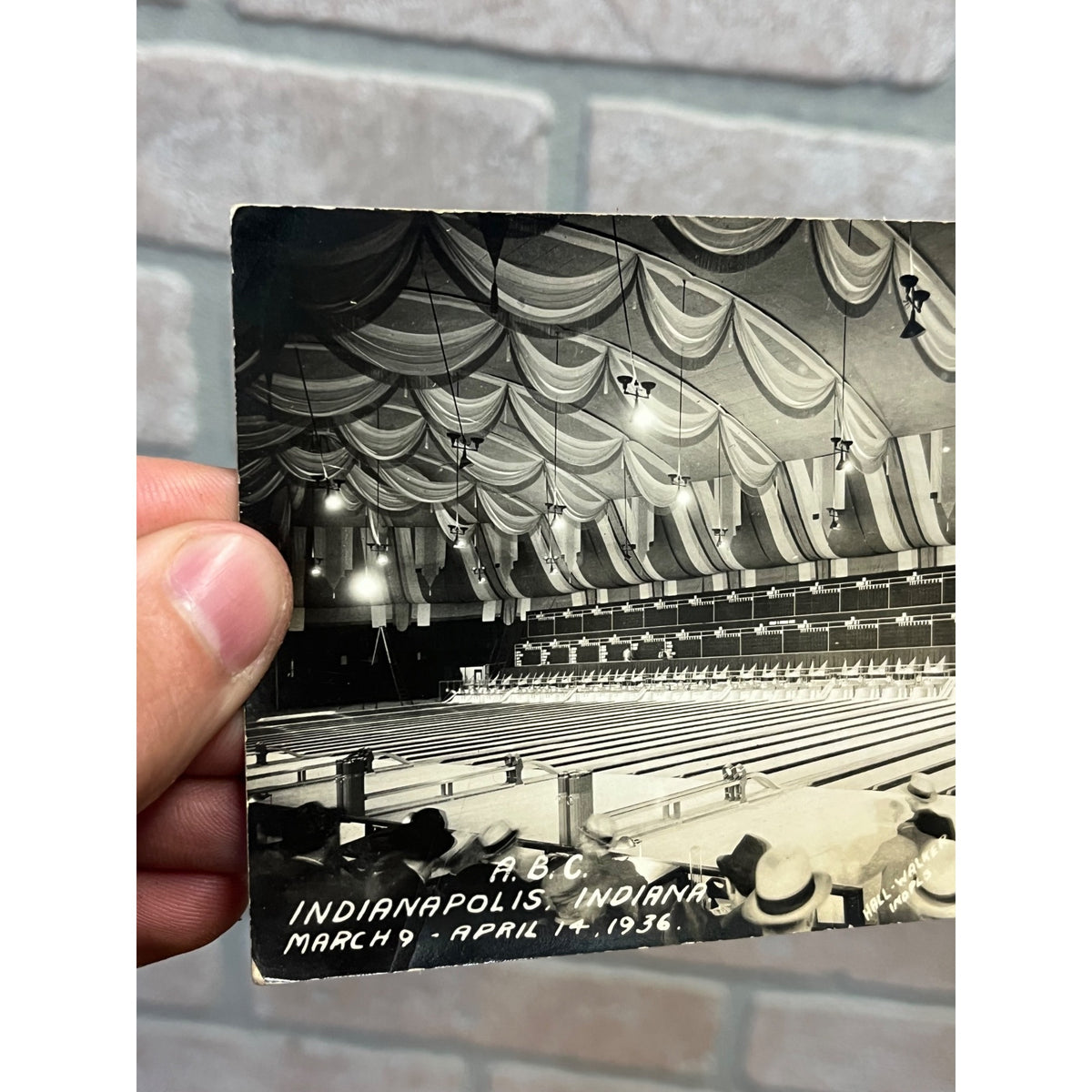 Postcard RPPC ABC Bowling Indianapolis Indiana 1936 Alley Lanes Pins