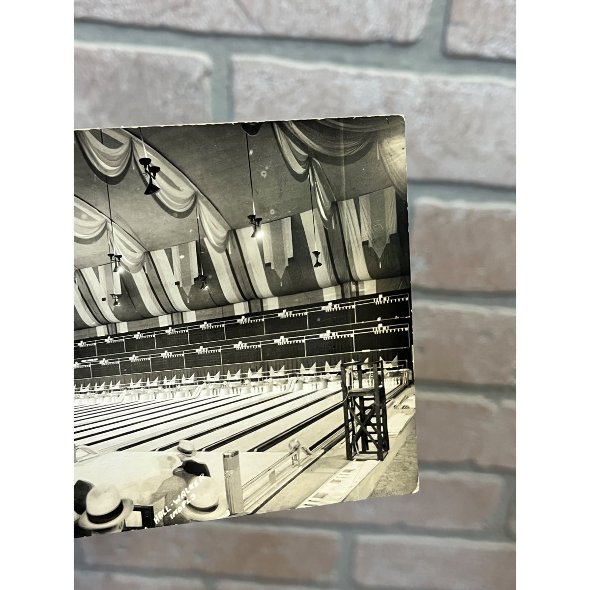 Postcard RPPC ABC Bowling Indianapolis Indiana 1936 Alley Lanes Pins