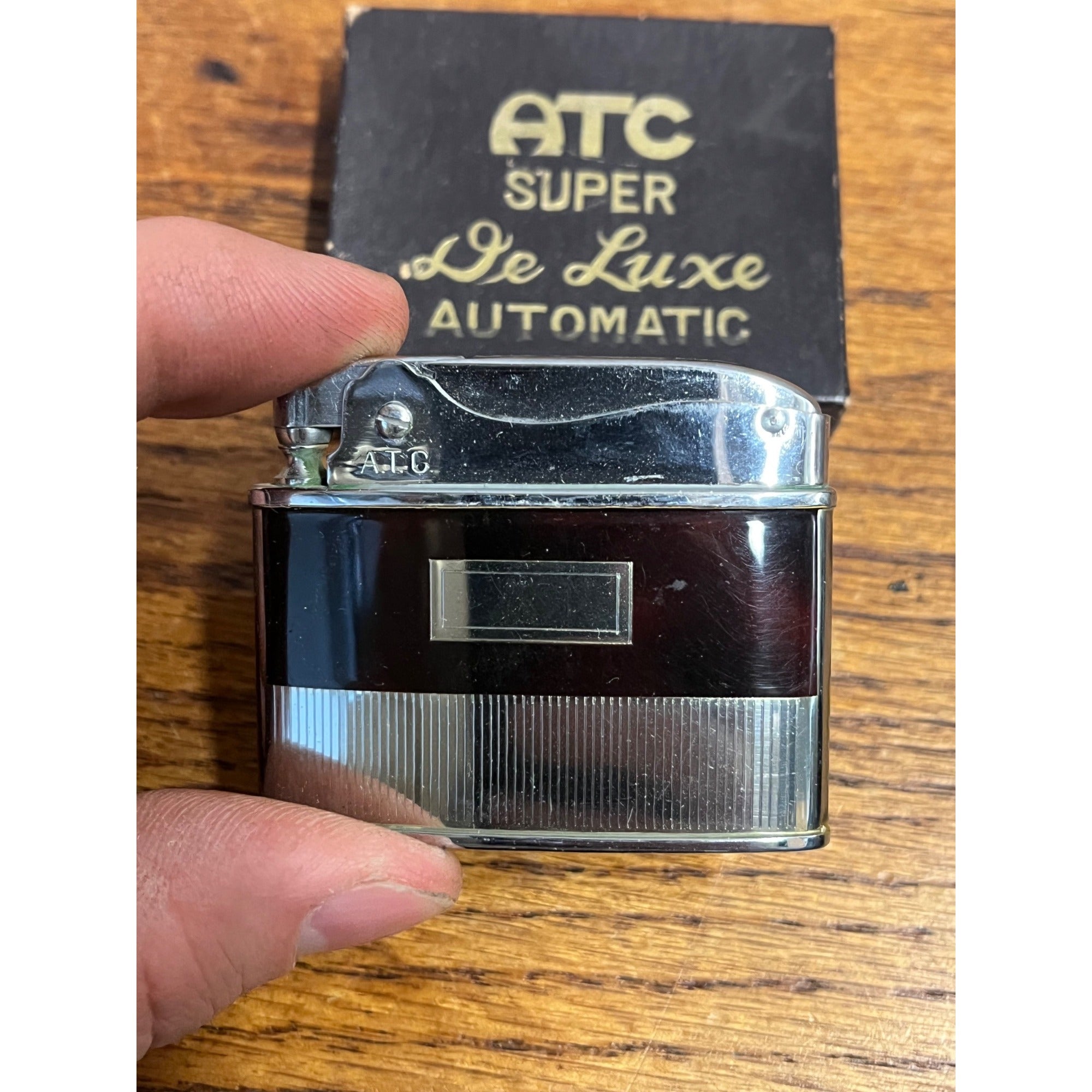 Vintage ATC Super Deluxe Art Deco Cigarette Lighter w/ Original Box