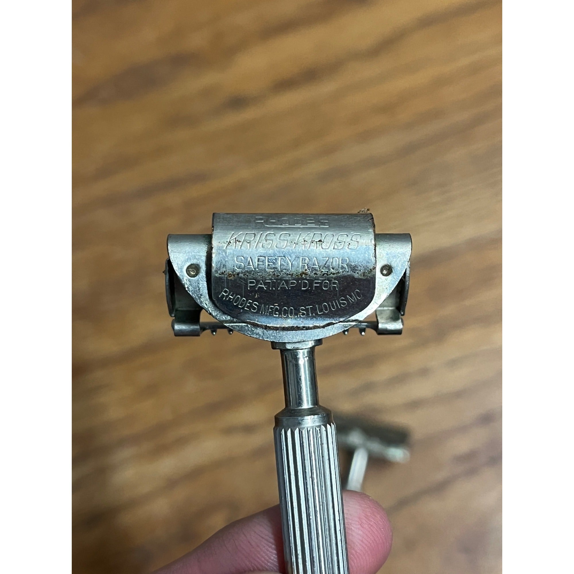 Vintage 1920s Raodes Kriss Kross Single Edge Slant Head Safety Razor Lot (2)