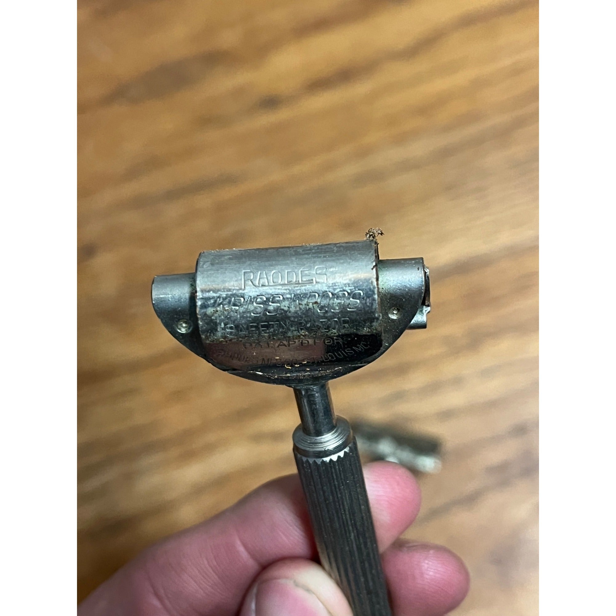 Vintage 1920s Raodes Kriss Kross Single Edge Slant Head Safety Razor Lot (2)