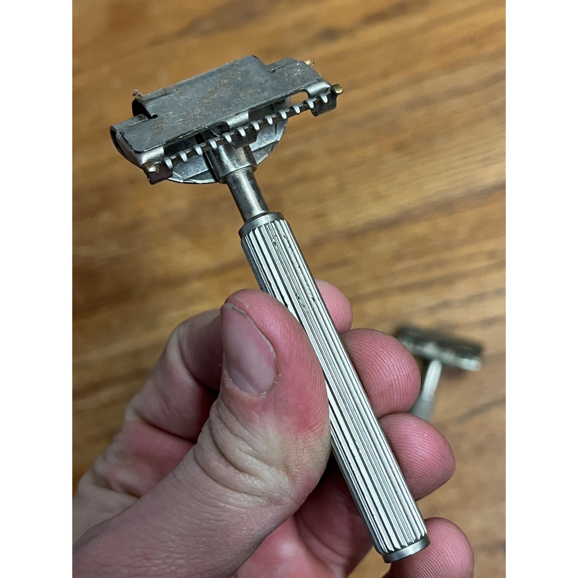 Vintage 1920s Raodes Kriss Kross Single Edge Slant Head Safety Razor Lot (2)
