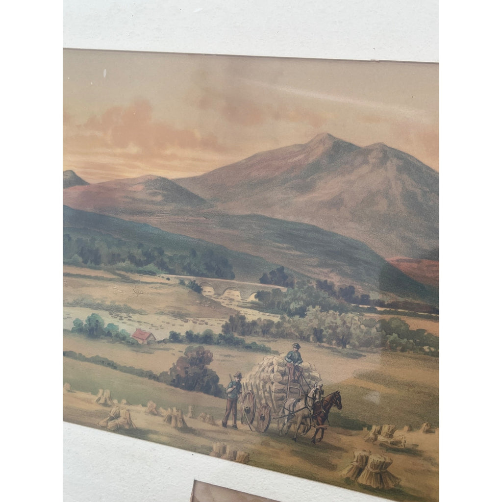 Antique c1880s J.I. Case Framed Advertising Lithograph Sign Poster Racine WI