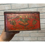 Vintage Union Leader Cut Plug Tobacco Tin Circa Early 1900s Collectible Metal Box