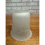 Vintage Frosted Glass Lamp Light Shade Floral 2.25" Fitter 2-1/4"