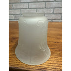 Vintage Frosted Glass Lamp Light Shade Floral 2.25" Fitter 2-1/4"
