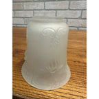 Vintage Frosted Glass Lamp Light Shade Floral 2.25" Fitter 2-1/4"