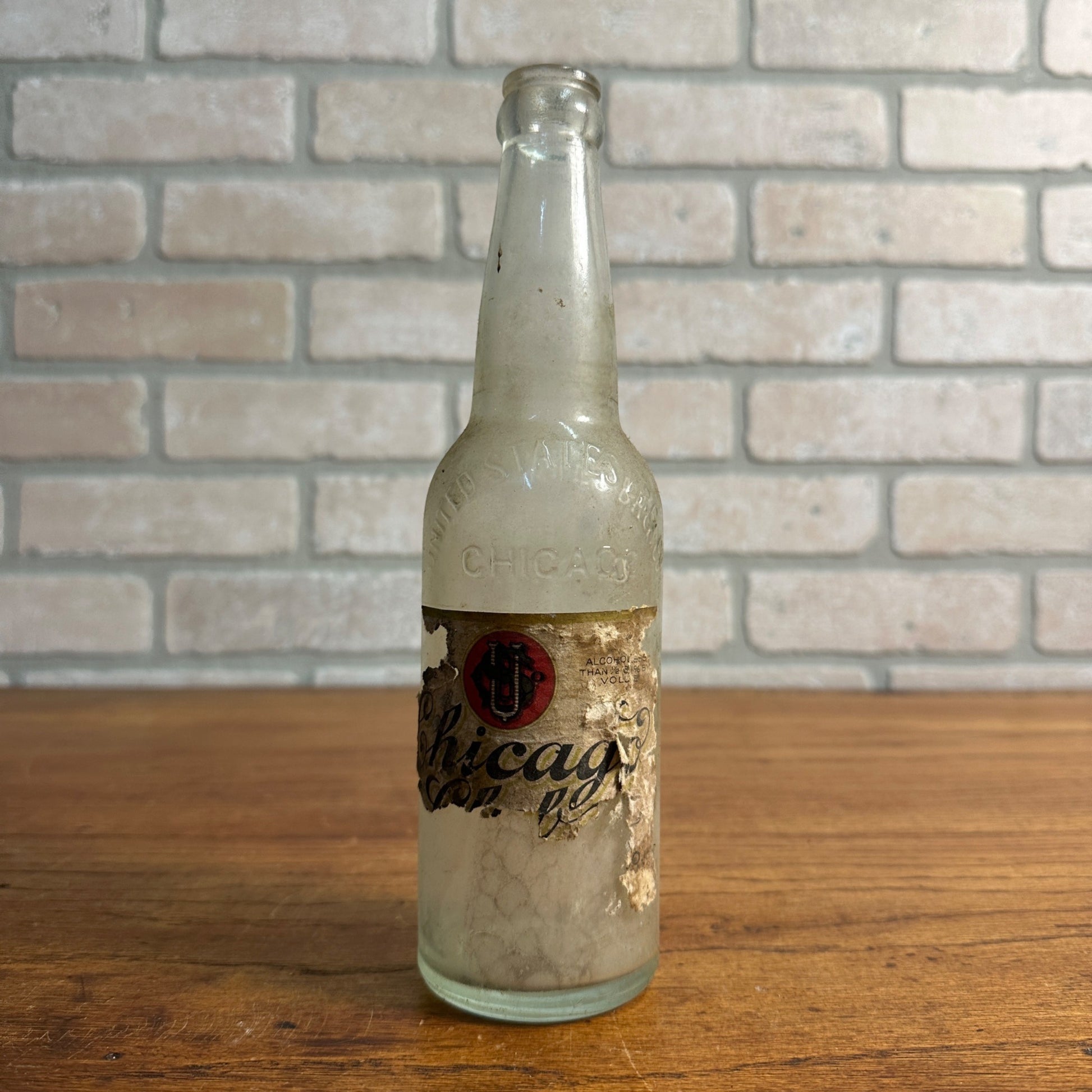 Chicago Club United States Brewing Co. Company Beer Bottle Partial Label