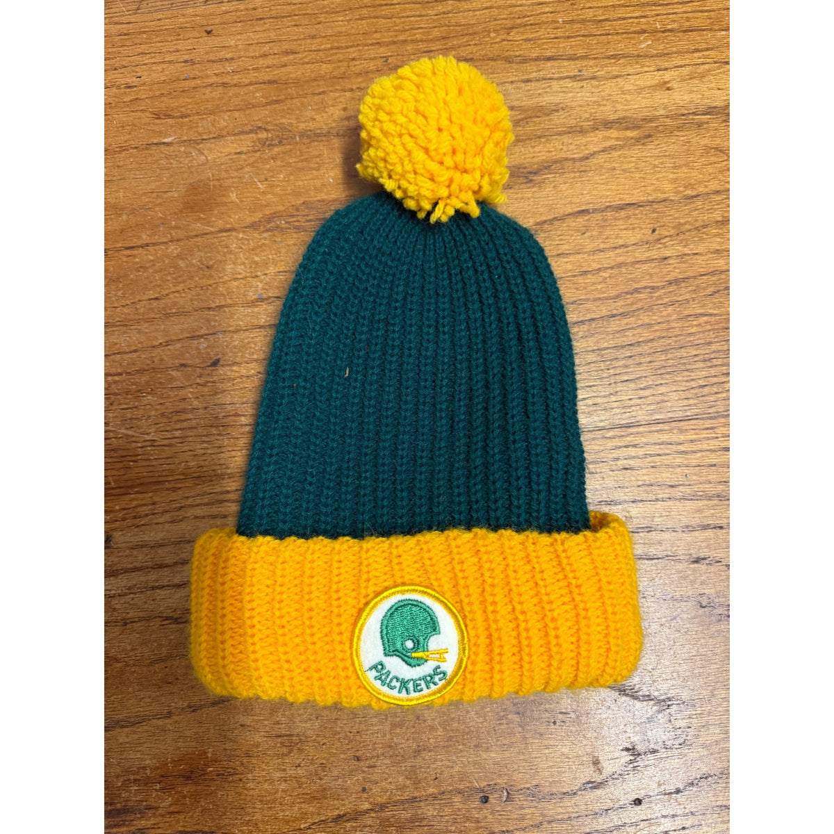 Vintage 70's 80’s Green Bay Packers NFL Knit Winter Pom Beanie Eski Cap Hat