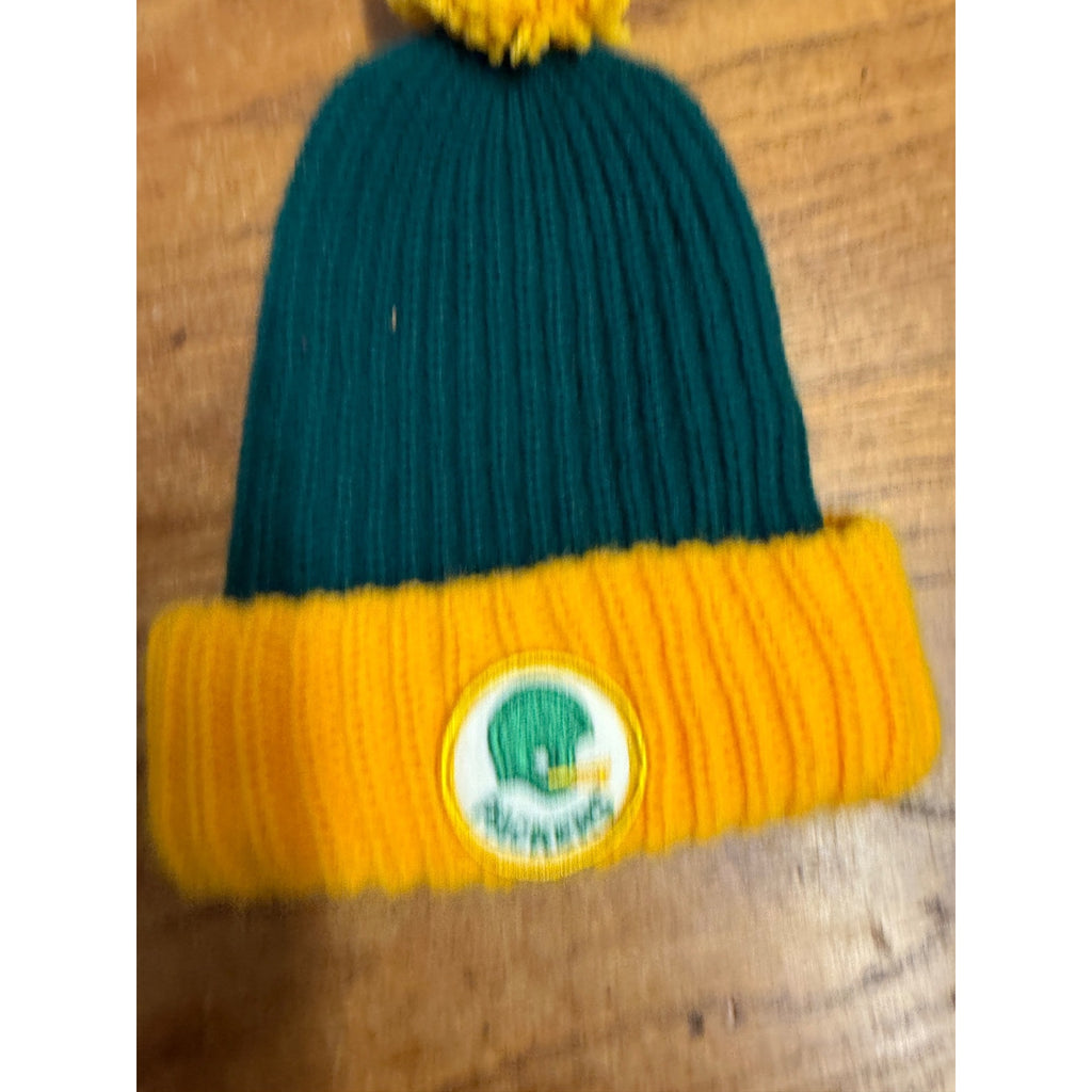 Vintage 70's 80’s Green Bay Packers NFL Knit Winter Pom Beanie Eski Cap Hat