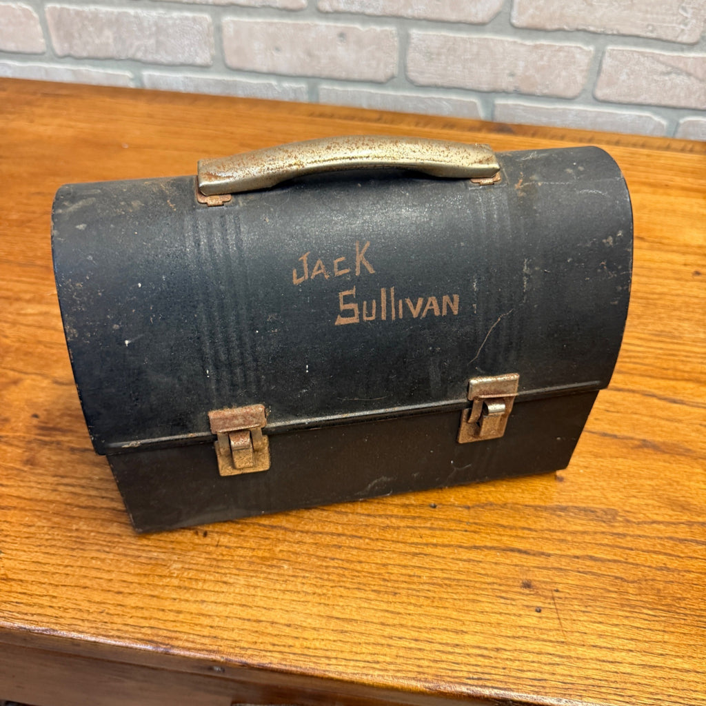 Vintage Metal Dome Top Lunch Pail Toolbox Personalized Jack Sullivan