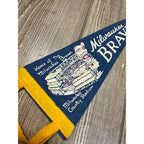 Vintage 1950s Milwaukee Braves Mini 12" Felt Pennant Flag MLB Baseball Indian