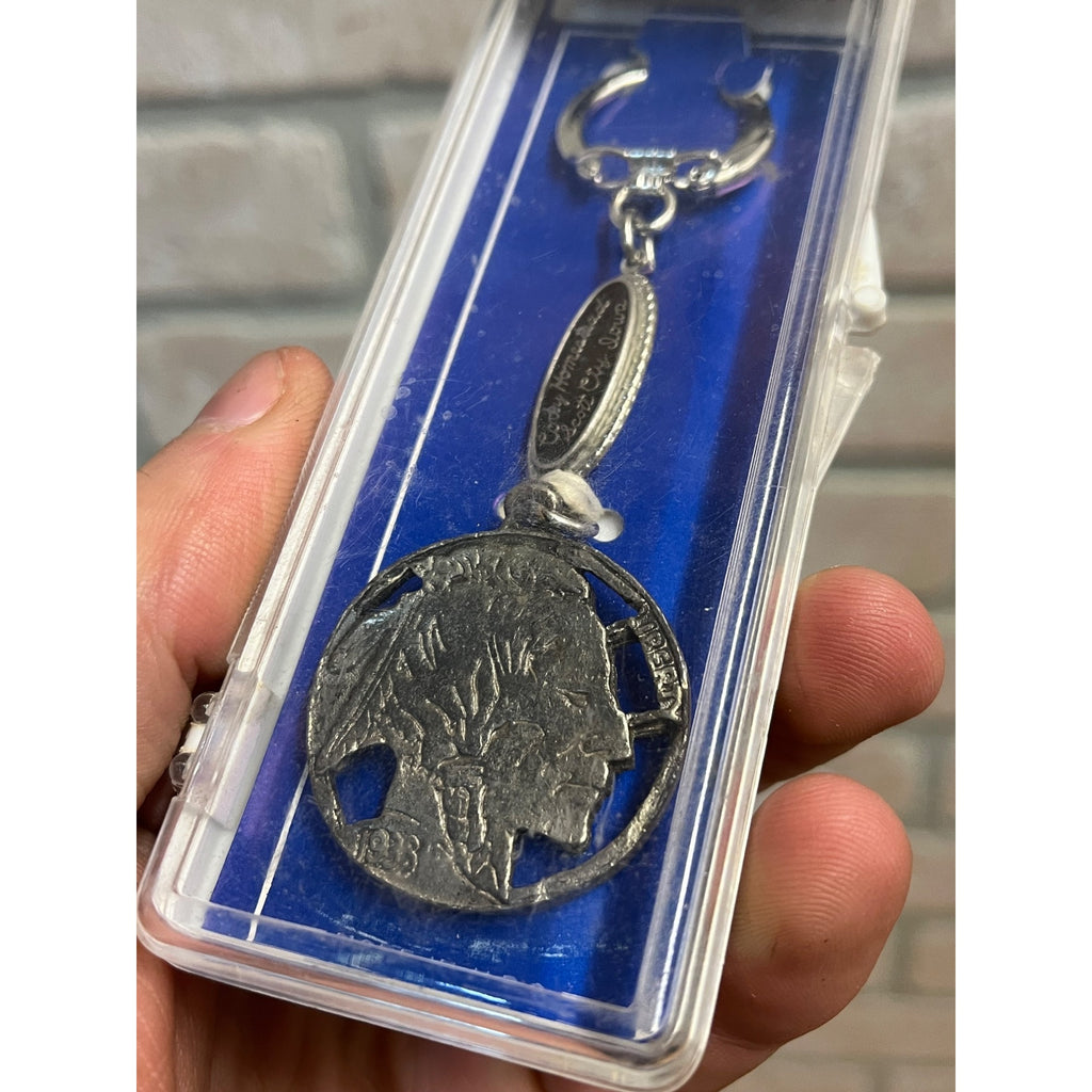 Vintage Buffalo Bill William Cody Homestead Scott City Iowa Keychain Indian