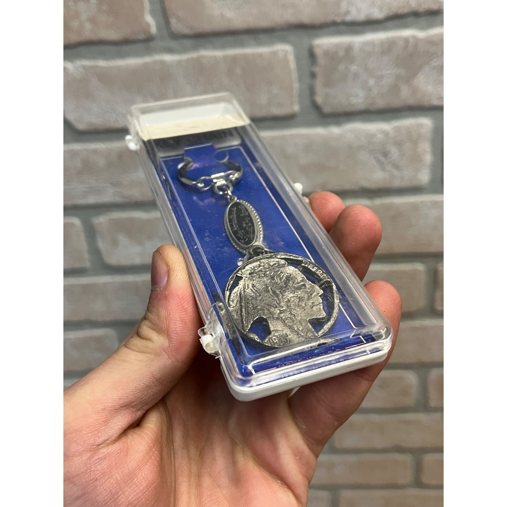 Vintage Buffalo Bill William Cody Homestead Scott City Iowa Keychain Indian