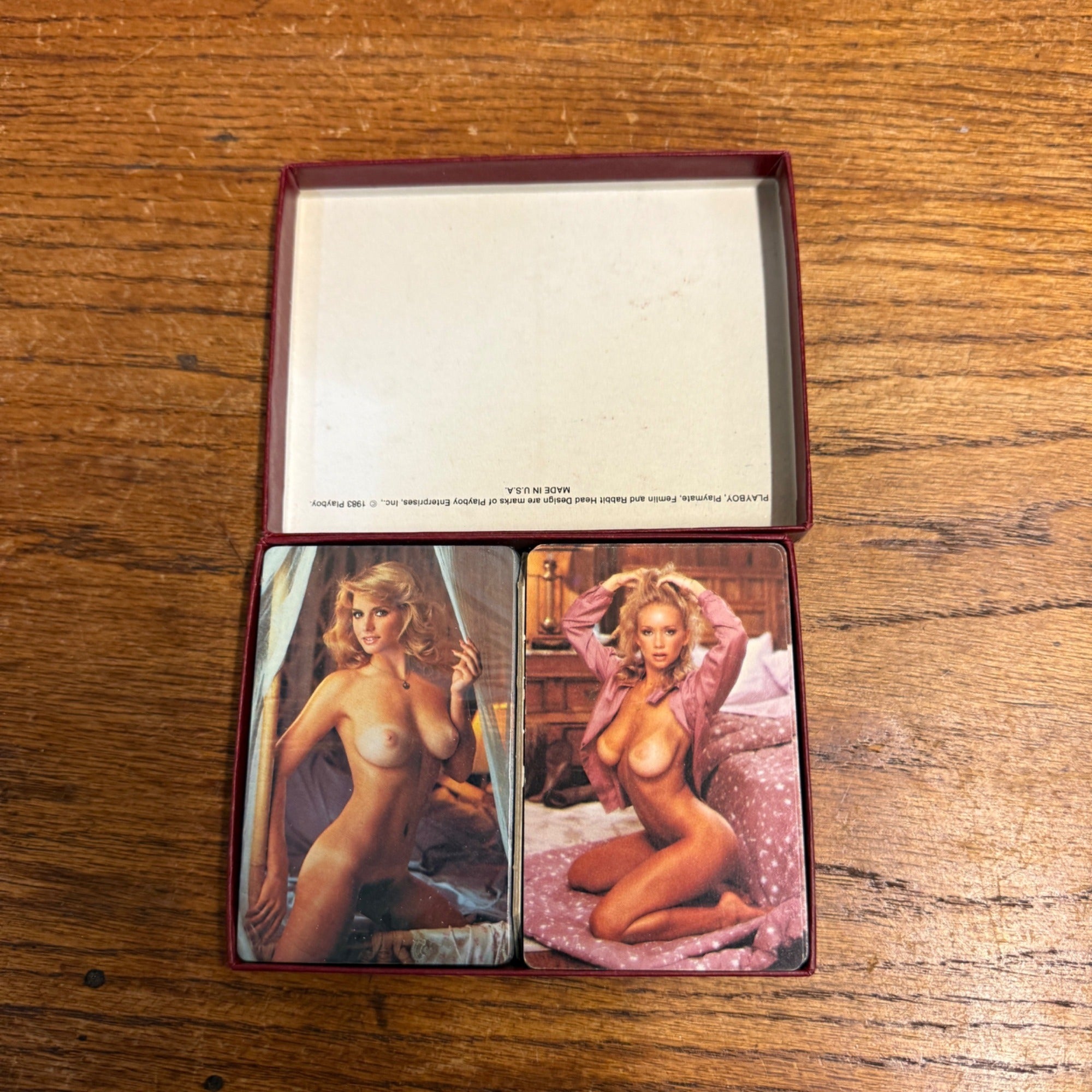 Vintage Playmate Playing Cards in Original Red Box Playboy Bunny Hugh Hefner Mature Content Erotica