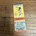 Vintage 1940s Pinup Girl Girlie Matchbook Cover O.K. Cafe Oklahoma City