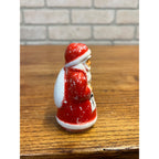 Vintage Christmas Santa Claus Milk Glass Holding Lantern Night Light Cover