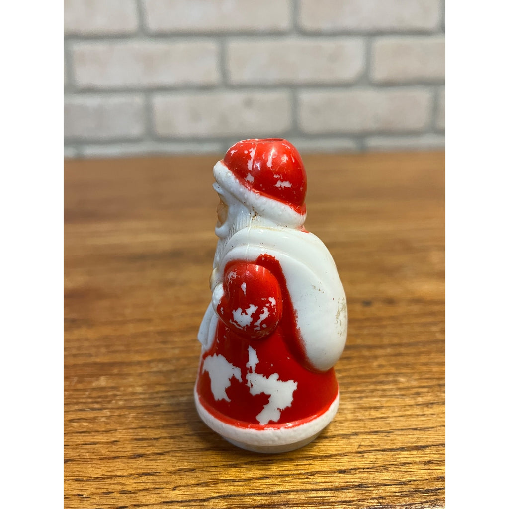 Vintage Christmas Santa Claus Milk Glass Holding Lantern Night Light Cover