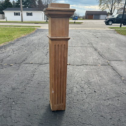 Vintage Wooden Newel Post Stair Column End Post Oranate