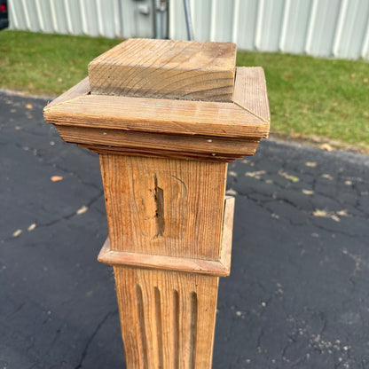 Vintage Wooden Newel Post Stair Column End Post Oranate