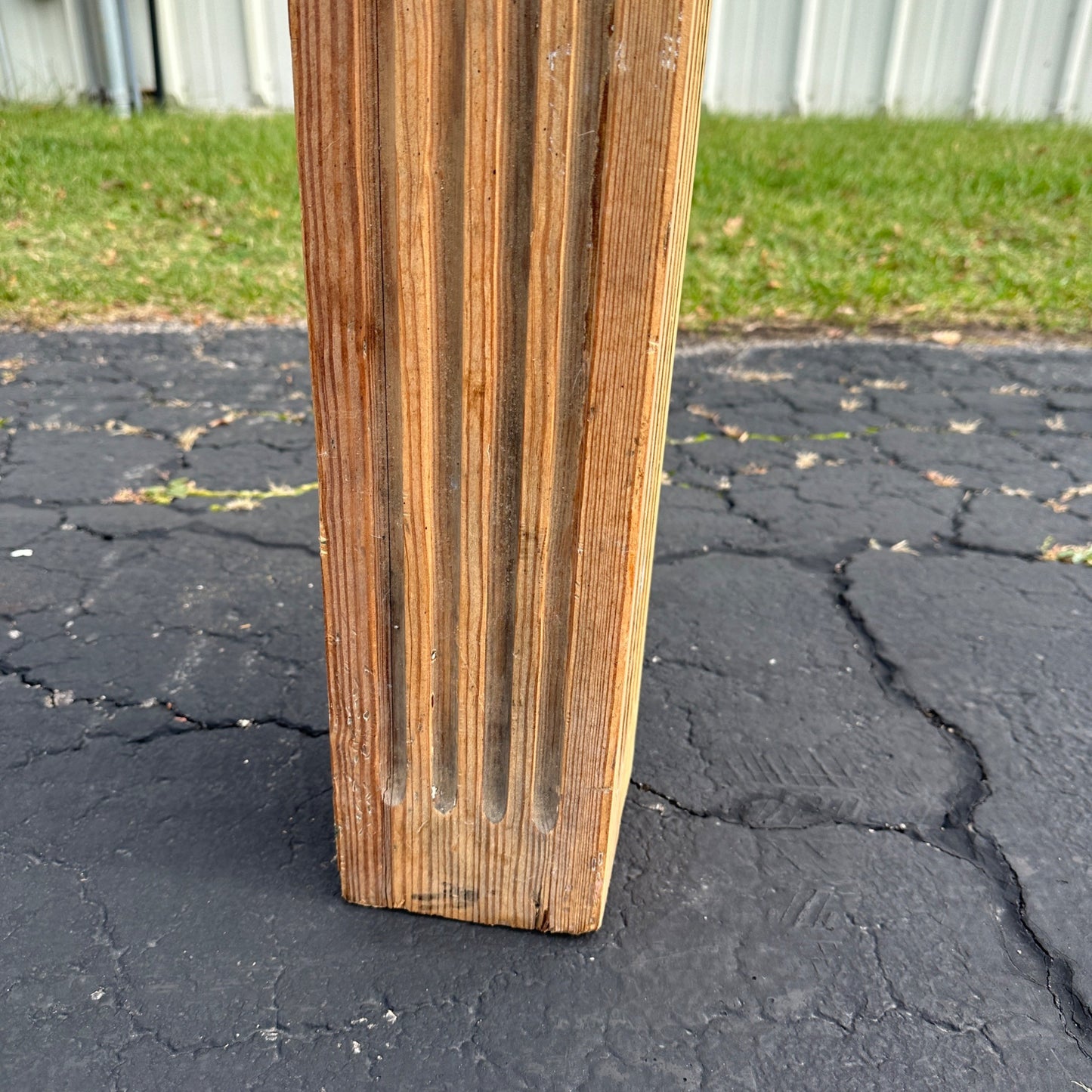 Vintage Wooden Newel Post Stair Column End Post Oranate