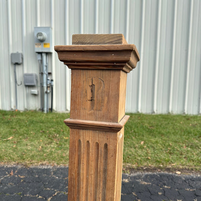 Vintage Wooden Newel Post Stair Column End Post Oranate