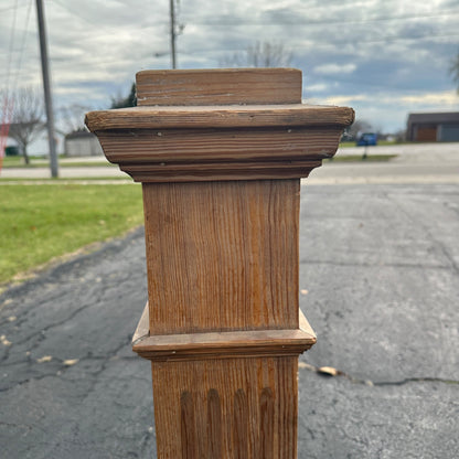 Vintage Wooden Newel Post Stair Column End Post Oranate