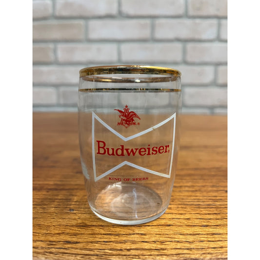 Vintage Budweiser Beer Anheuser Busch 3" Gold Rim Tester Glass Barware Bar