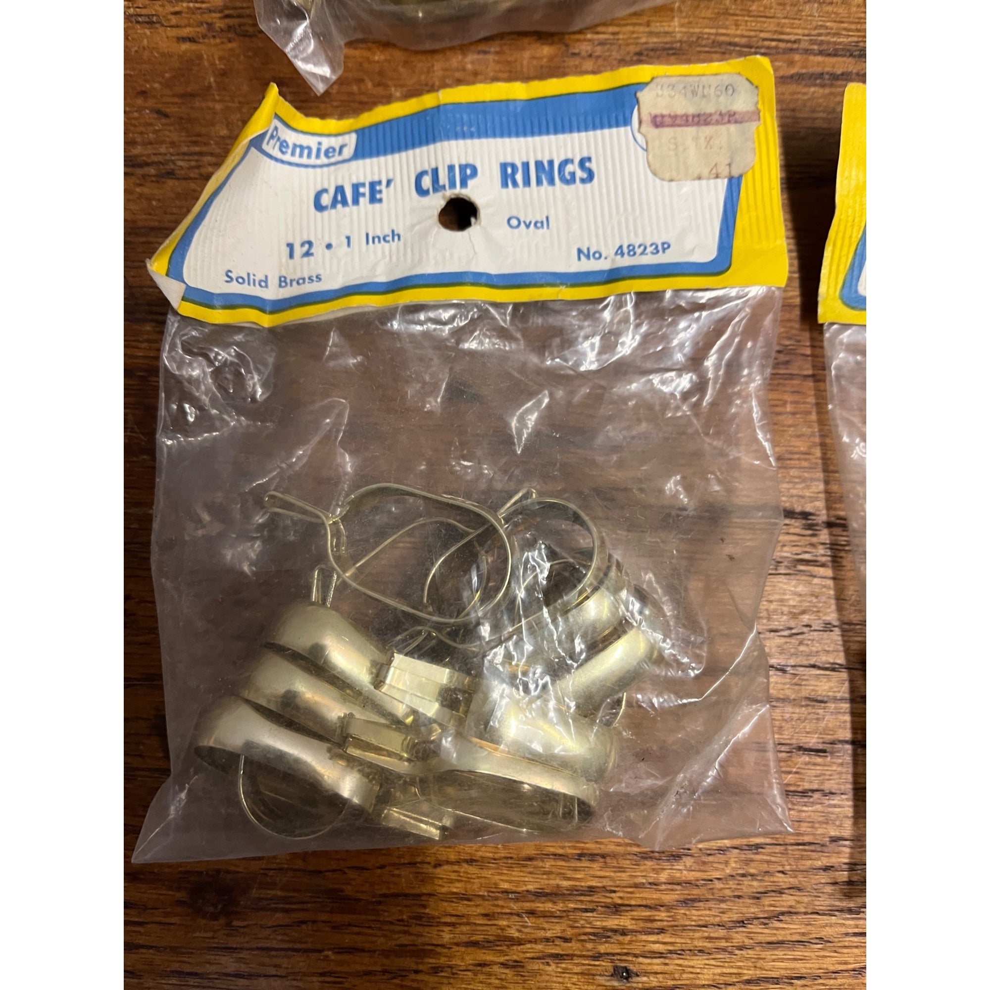 Vintage Brass Finish Cafe Curtain Ring Clips 1" Oval USA NEW Lot (72)