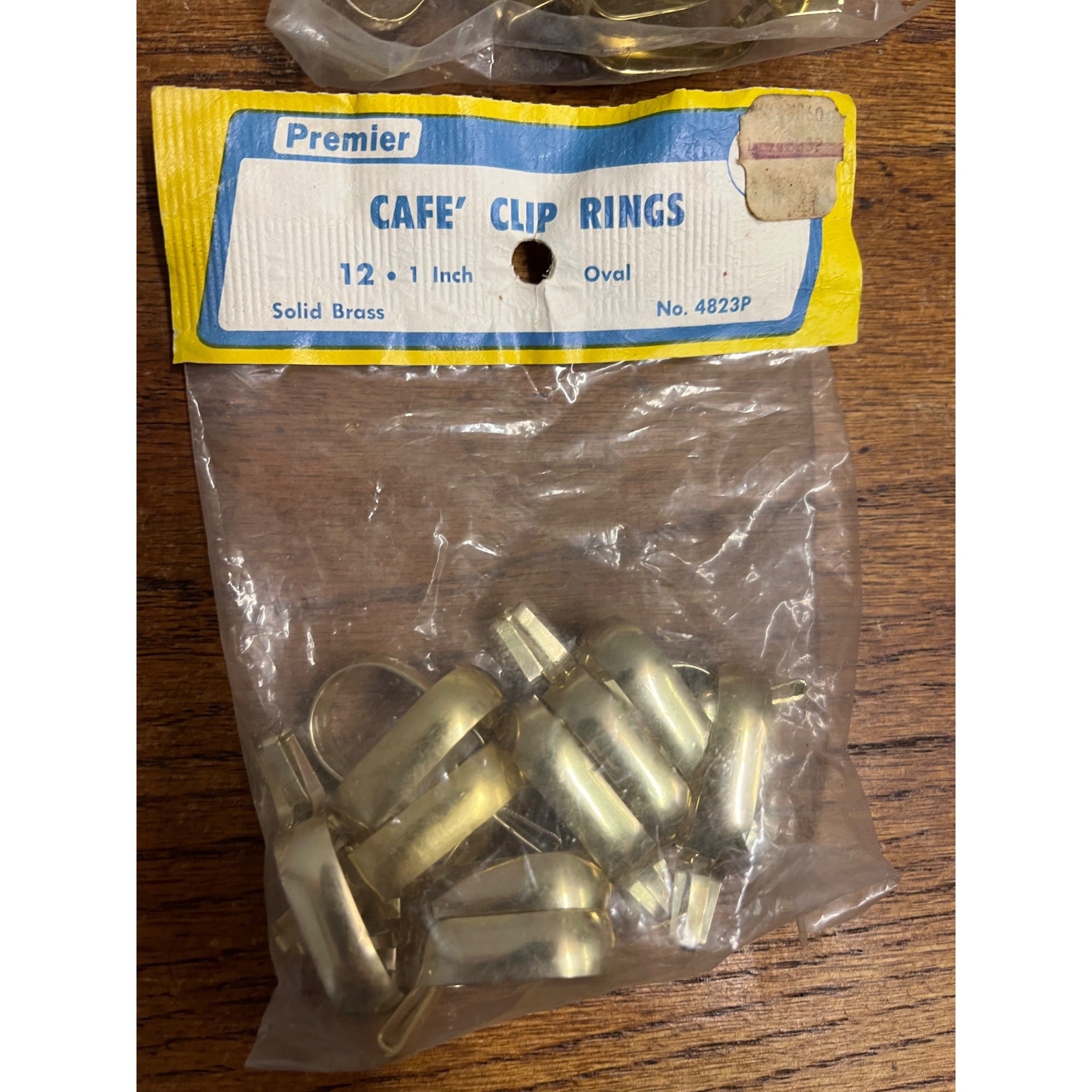 Vintage Brass Finish Cafe Curtain Ring Clips 1" Oval USA NEW Lot (72)