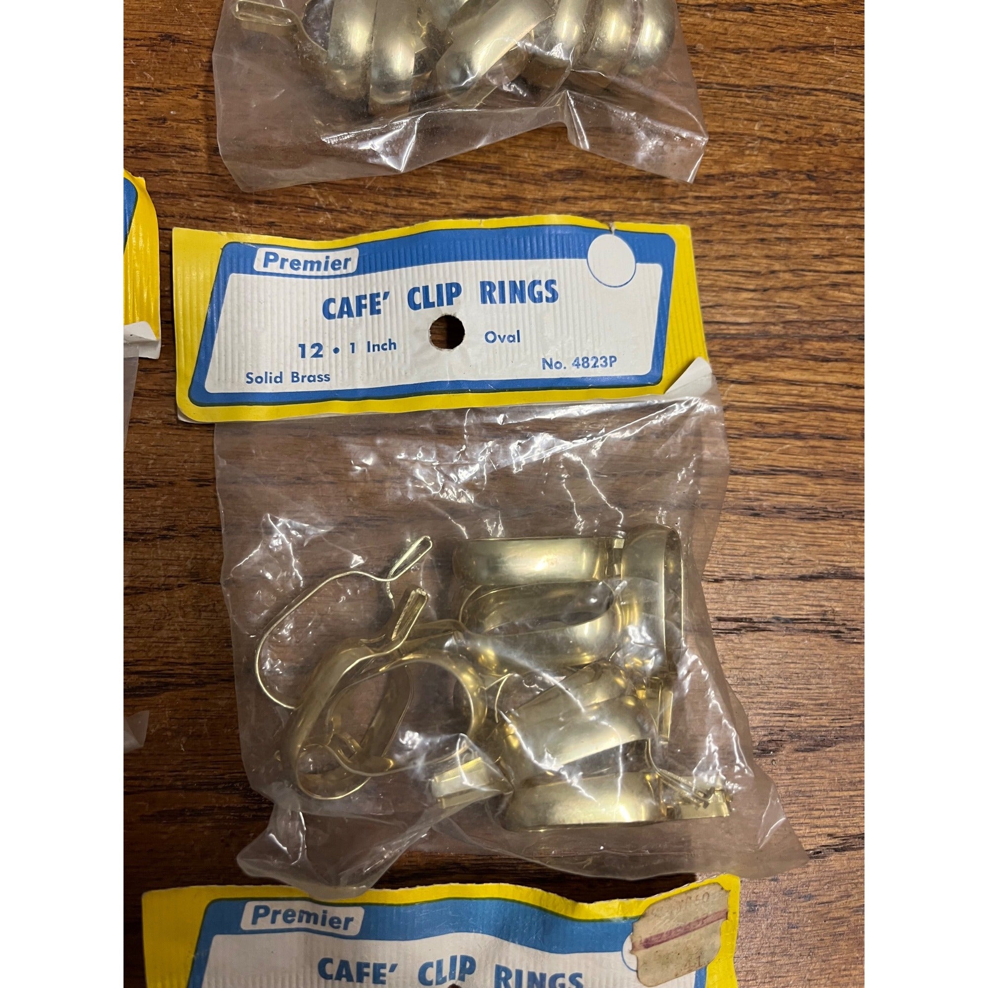Vintage Brass Finish Cafe Curtain Ring Clips 1" Oval USA NEW Lot (72)