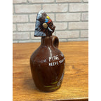 Vintage Fire Water Native American Indian Souvenir Mid-Century Decanter Bottle Ceramic Pottery