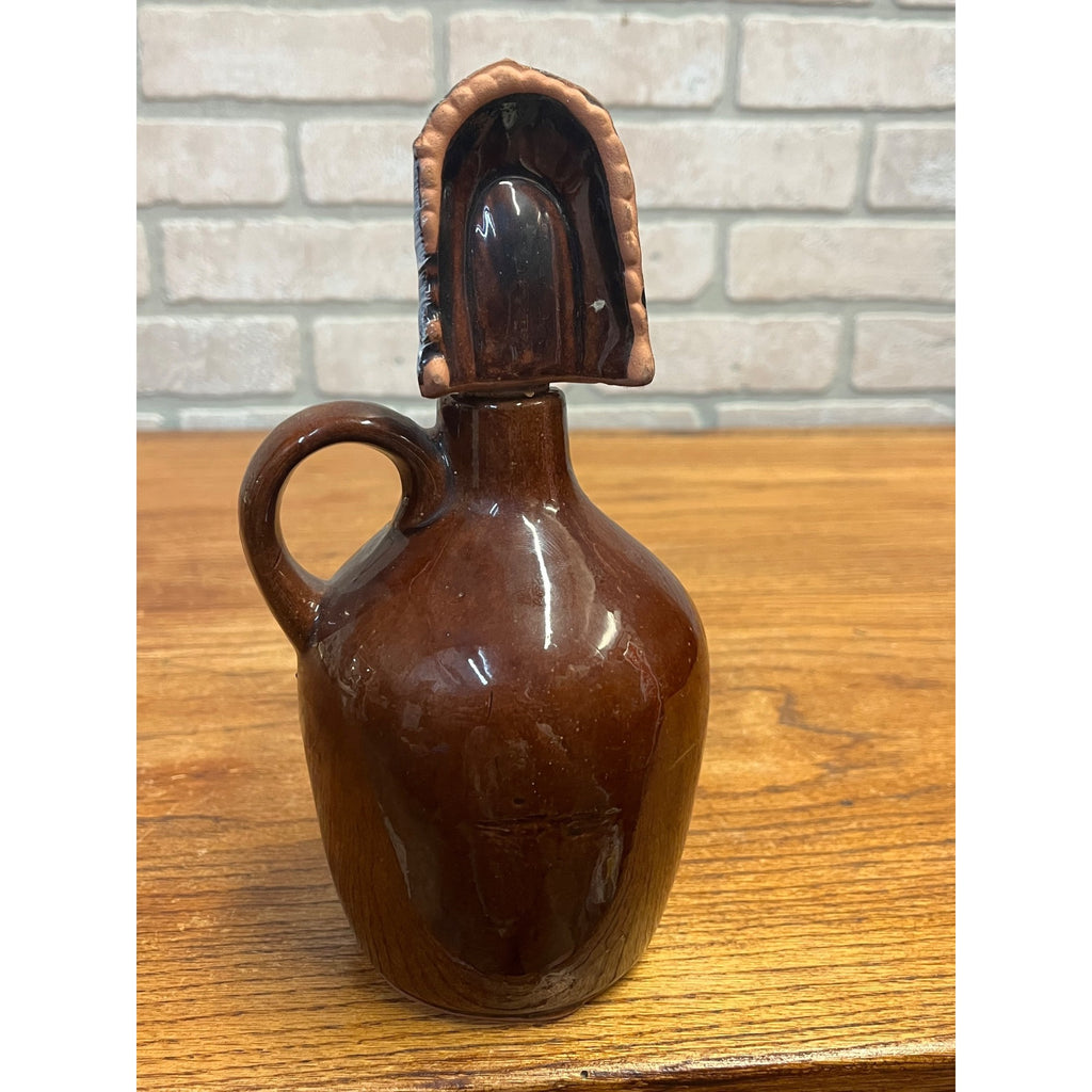 Vintage Fire Water Native American Indian Souvenir Mid-Century Decanter Bottle Ceramic Pottery