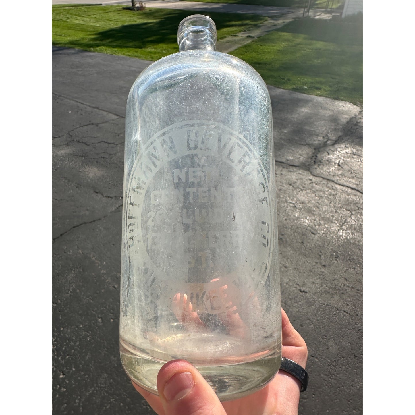 VINTAGE GLASS SELTZER BOTTLE HOFFMAN BEVERAGE MILWAUKEE WISCONSIN