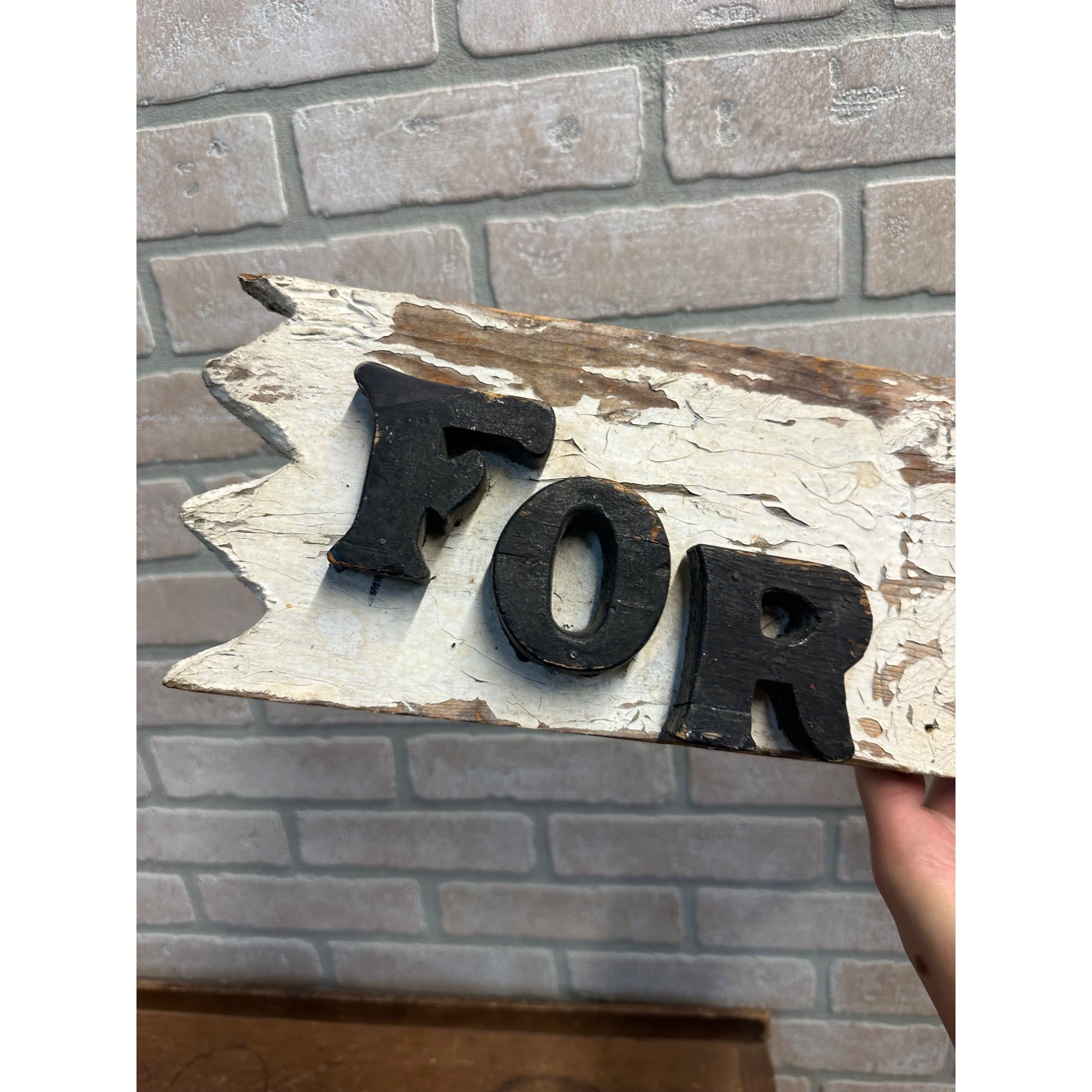 Vintage "For Sale" Wooden Painted Handmade Folk Art Advertising Trade Sign