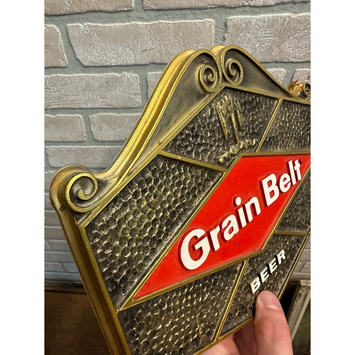 Vintage 1960s Grain Belt Beer Molded Plastic Sign - As-Is