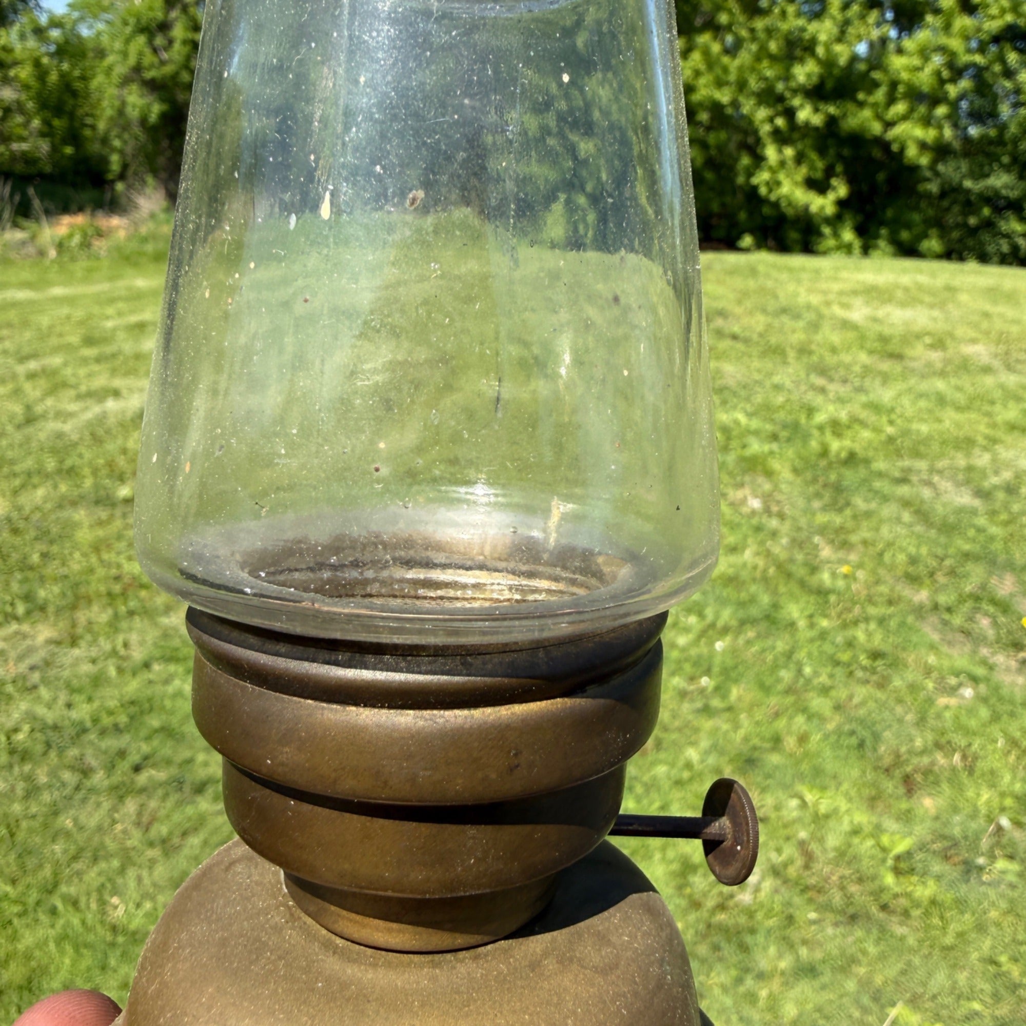 Antique Vintage Brass Skater's Lantern Lamp -- As-Is