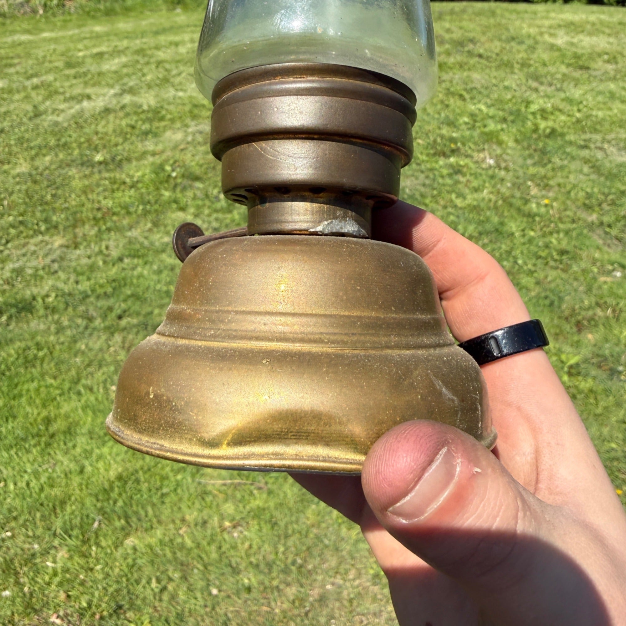 Antique Vintage Brass Skater's Lantern Lamp -- As-Is