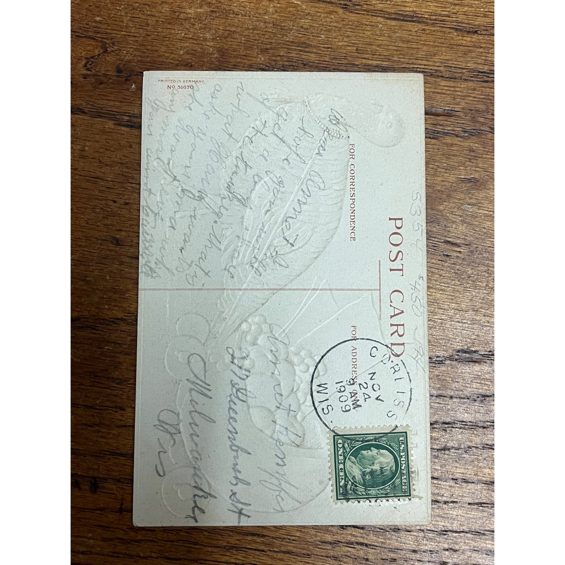 Vintage Ellen Clapsaddle Thanksgiving Turkey Postcard Artist Series 51670